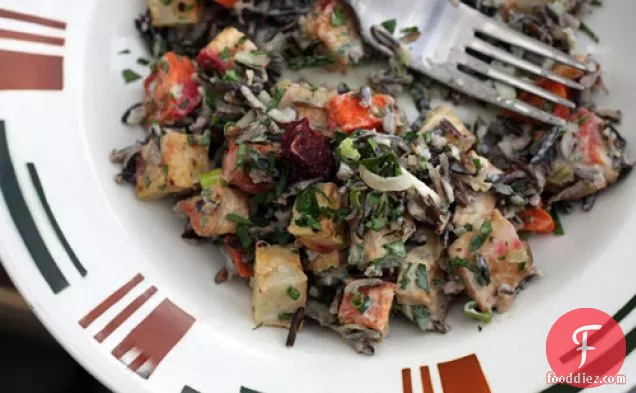 Wild Rice Salad With Roasted Vegetables And Lemon-tahini Dressing