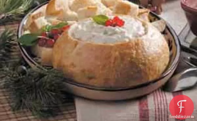 Clam Fondue in a Bread Bowl