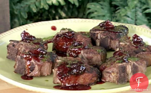Grilled Lamb Porterhouse with Fig-Cascabel Sauce