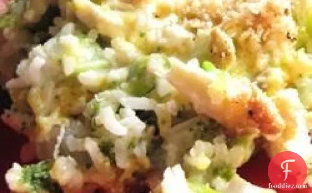 Broccoli, Rice, Cheese, and Chicken Casserole