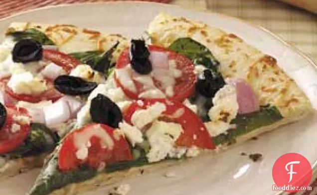 Greek Spinach Pizza