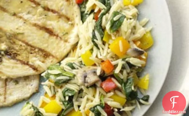 Orzo with Peppers & Spinach