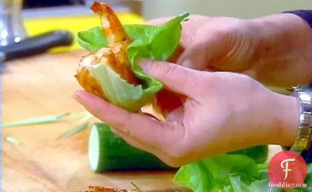 Barbecued Shrimp in Lettuce Wraps