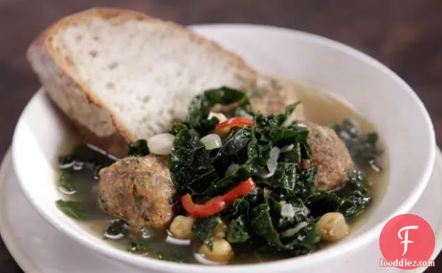 Spanish Meatballs with Beans and Greens