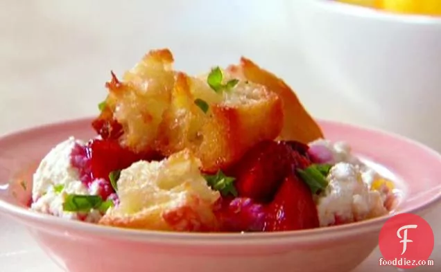 Ricotta with Vanilla-Sugar Croutons and Berries