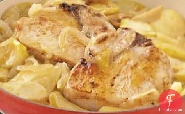 Stovetop Pork Chops with Apples