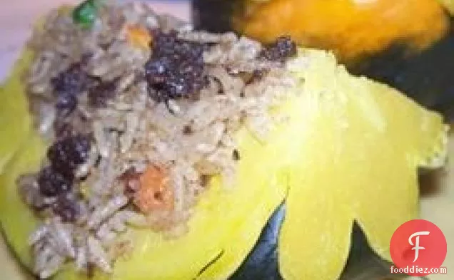 Venison and Wild Rice Stuffed Acorn Squash