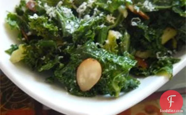 Kale with Pine Nuts and Shredded Parmesan