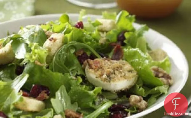 Green Salad with Baked Goat Cheese