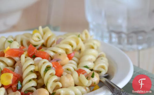 Succotash-style Pasta Salad With Roasted Garlic Dressing