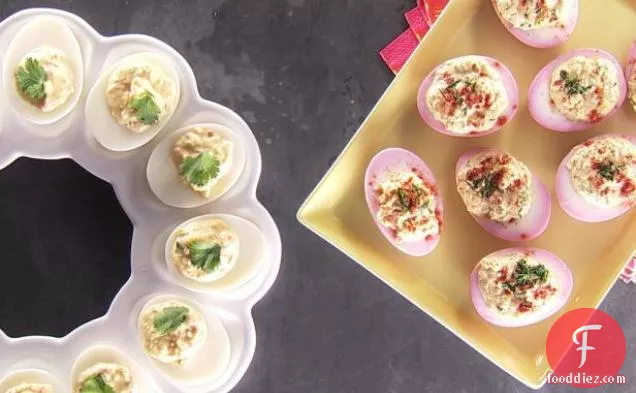 Beet-Pickled Hungarian Deviled Eggs