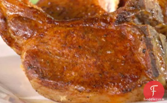 Chili Rubbed BBQ Pork Chops