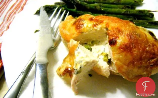 Roasted Chicken Breasts Stuffed With Goat Cheese And Fresh Garlic