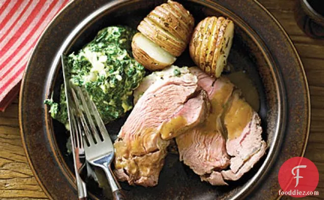 Lamb Shoulder Roast with Roasted Garlic Sauce