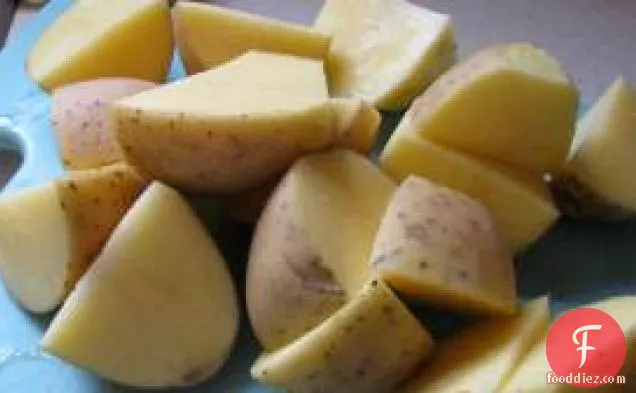 Roasted Garlic Gorgonzola Smashed Potatoes