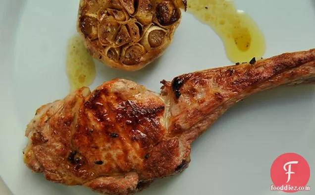 Veal Chops Lombatina With Roasted Garlic