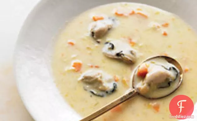Oyster Stew With Sweet Potato And Leeks