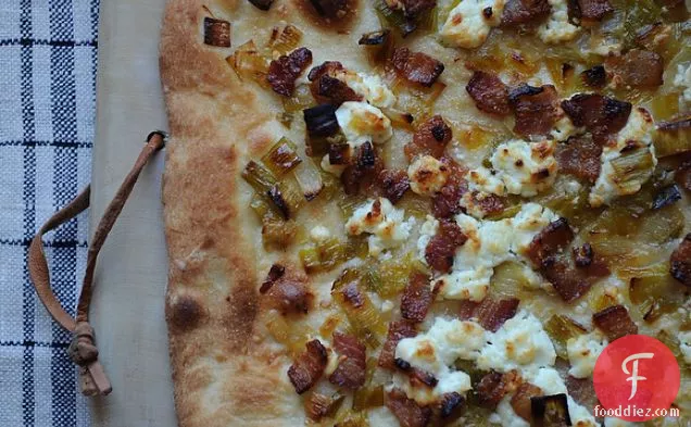 Leek, Bacon And Goat Cheese Pizza
