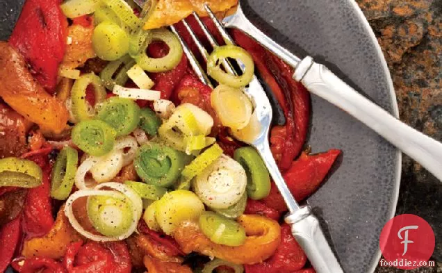 Roasted Peppers with Leeks