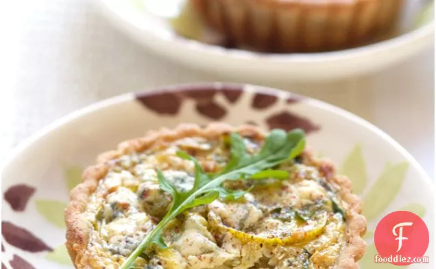 Mini Quiches With Leek, Blue Cheese And The Last Zebra Tomatoes