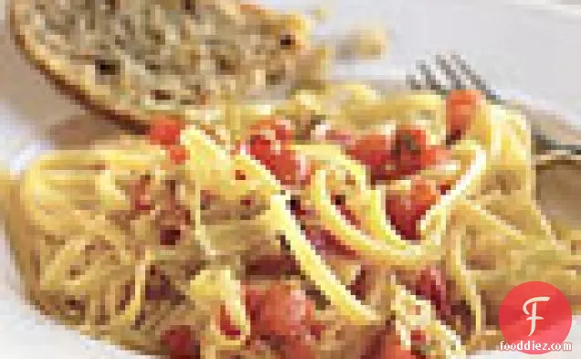 Linguine with Spicy Leek and Tomato Sauce