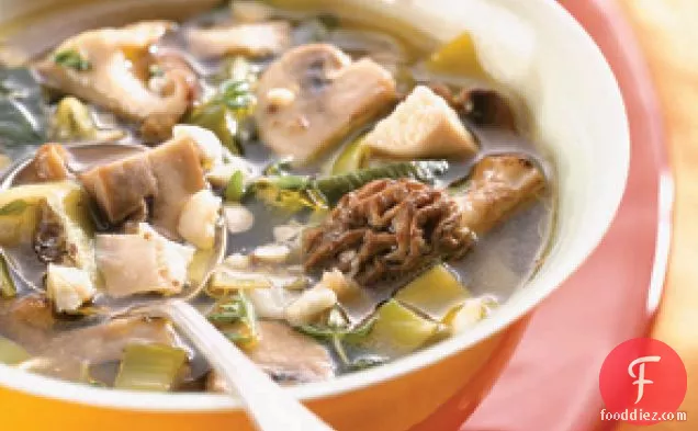 Chicken Mushroom Soup With Leeks