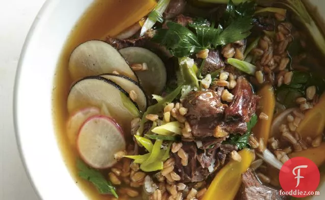 Beef Shin And Farro Soup Recipe