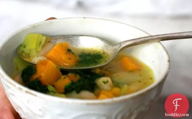 White Bean And Roasted Squash Soup With Pistou