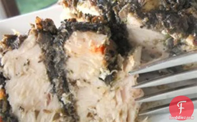Grilled Stuffed Chicken With Olive and Caper Puree