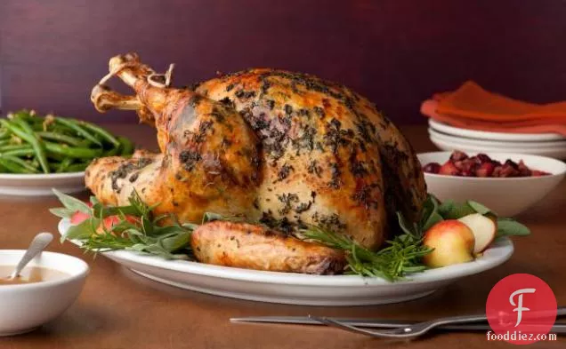 Brined Herb-Crusted Turkey with Apple Cider Gravy