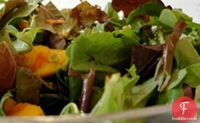 Mesclun and Mango Salad with Ginger Carrot Dressing
