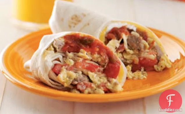 Breakfast Burritos with Sausage and Cheese