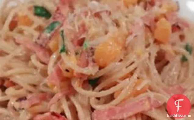 Simple Ham and Squash Spaghetti