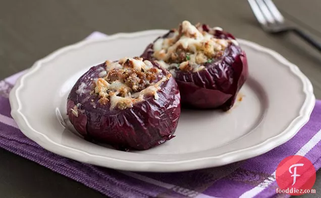 Sausage-stuffed Red Onions