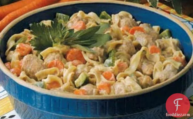 Turkey Sausage and Noodles