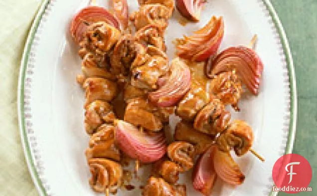 Skewered Chicken And Red Onion