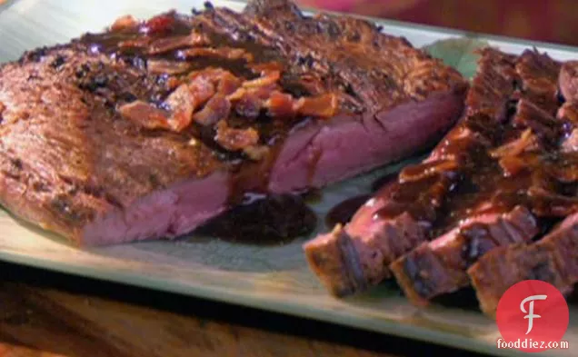 Grilled Flank Steak with Bacon Balsamic Glaze