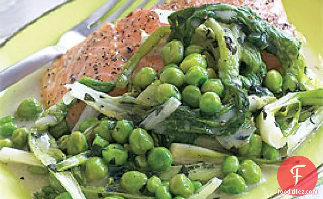 Quick-braised Peas, Lettuce & Scallions