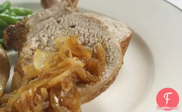 पोर्क, कारमेलाइज्ड प्याज और मेपल का रोस्ट रैक