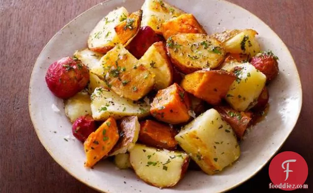 Mixed Roasted Potatoes With Herb Butter