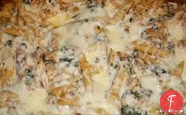 Chicken, Spinach, and Cheese Pasta Bake