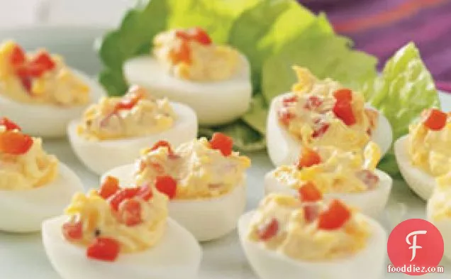 Pimiento & Cheese Deviled Eggs