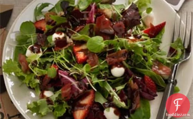 Mozzarella Strawberry Salad with Chocolate Vinaigrette