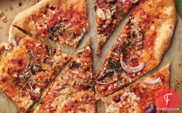 Pizza With Anchovies, Red Onion, And Oregano