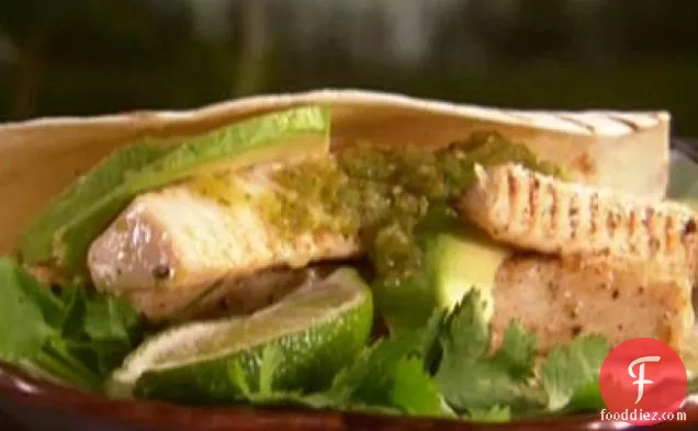 Fish Fajitas with Spicy Salsa Verde