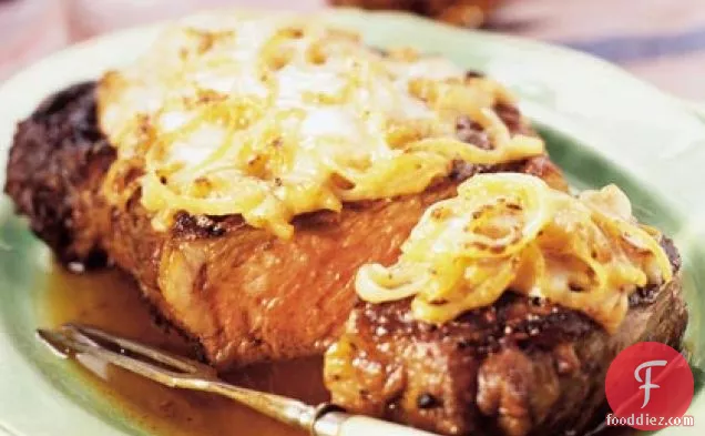 फ्रेंच प्याज रिब आई स्टेक