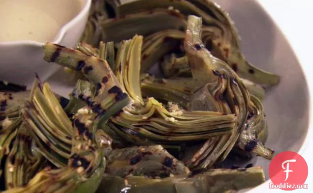 Grilled Artichokes with Creamy Champagne Vinaigrette