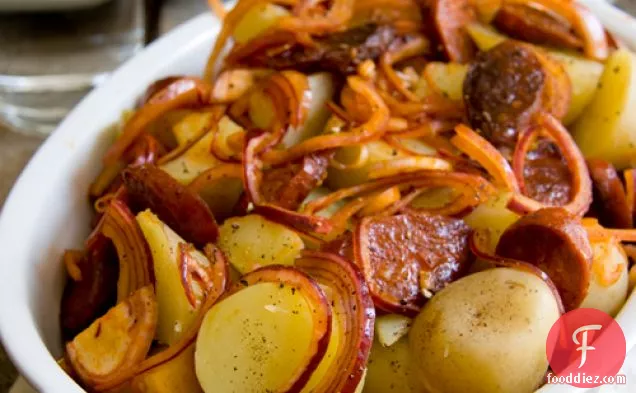 Warm Chorizo, Red Onion And Baby Potato Salad