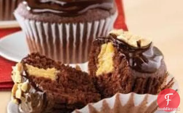 Chocolate-Peanut Butter Cupcakes by KRAFT