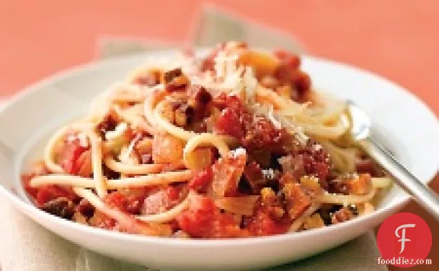 Bucatini With Pancetta, Tomatoes, And Onion
